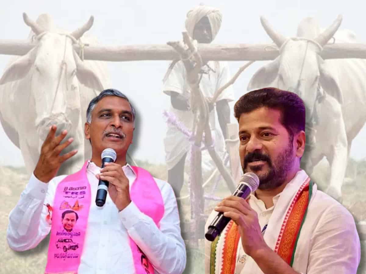 Revanth Reddy and Harish Rao battle on crop loan waiver