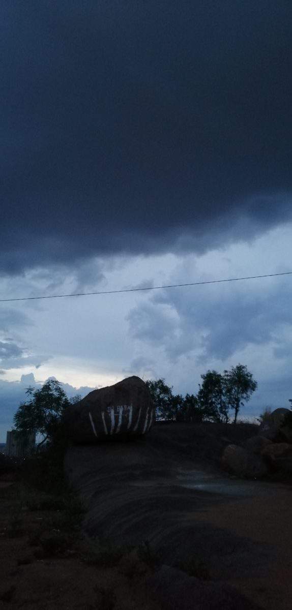 Black sky and rain clouds on the sky in Hyderabad on Tuesday. Photo: Mohammed Hussain