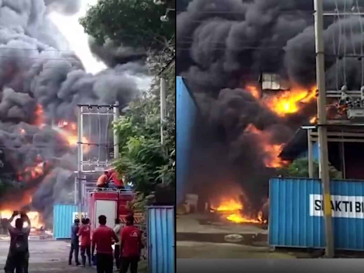 Massive fire at a chemical factory in Vapi GIDC, Gujarat