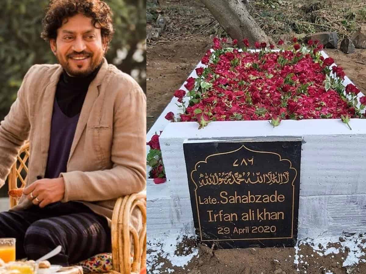 Irrfan Khan's grave in now all decked up with flowers!