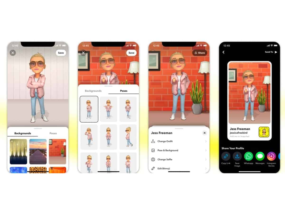 Snapchat will allow putting Bitmoji 3D on profile