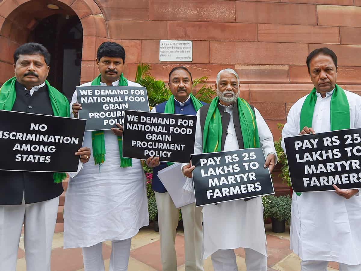 TRS MPs stage walkout from Rajya Sabha over paddy procurement