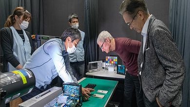 Tim Cook visits Sony's cutting-edge facility in Japan