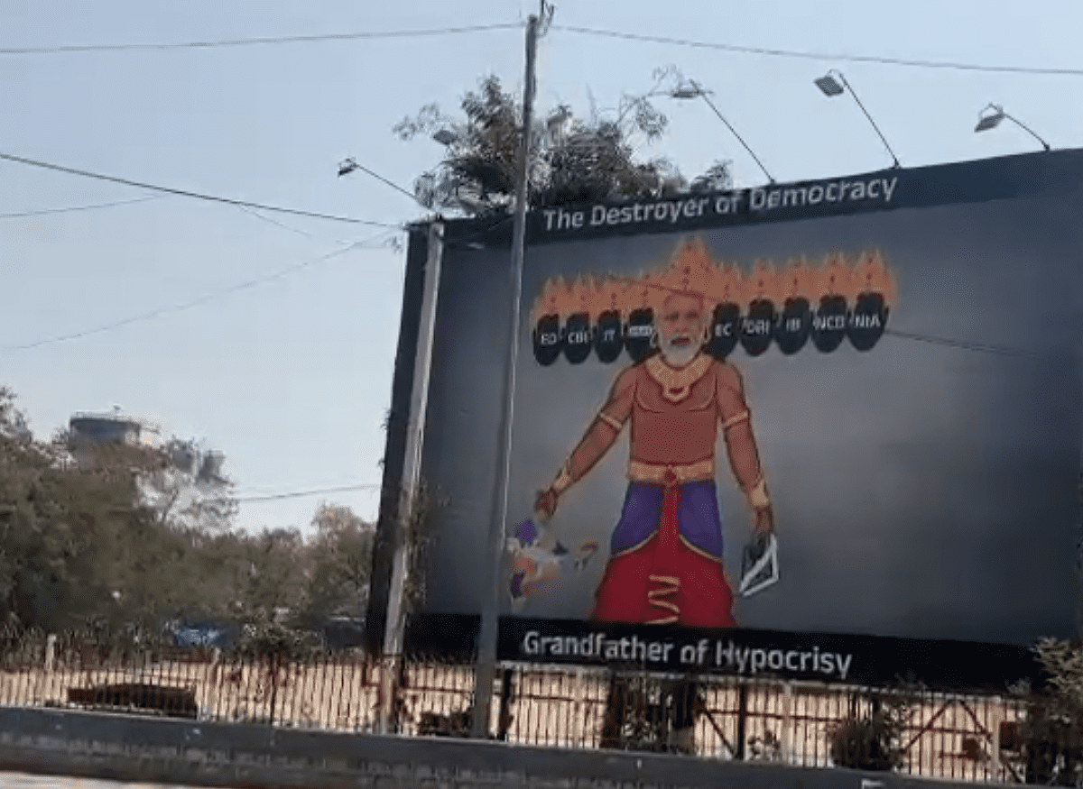 Grandfather of hypocrisy': Posters come up with PM Modi as Ravana ...