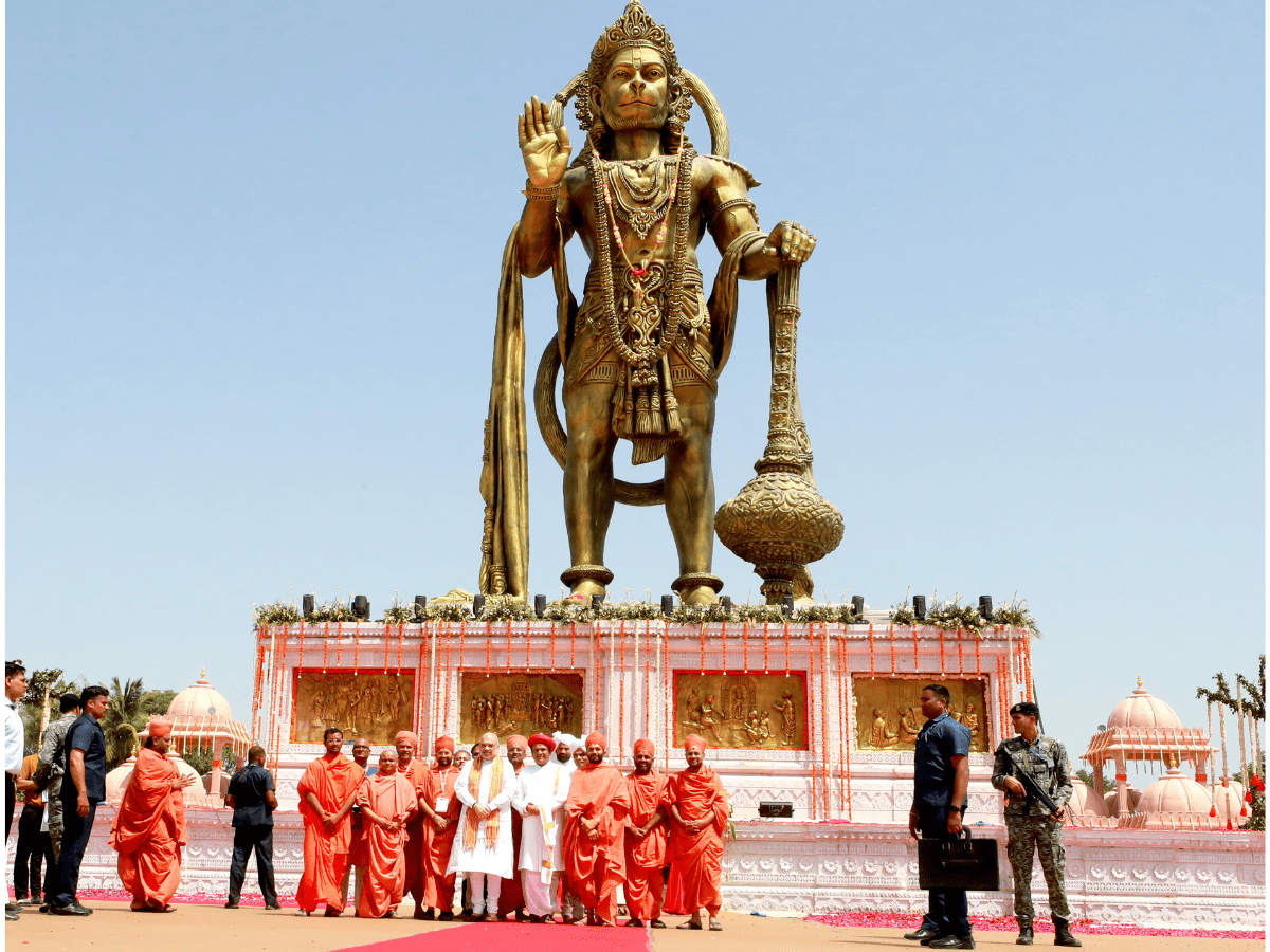 Shah inaugurates 54-feet tall Lord Hanuman statue in Gujarat