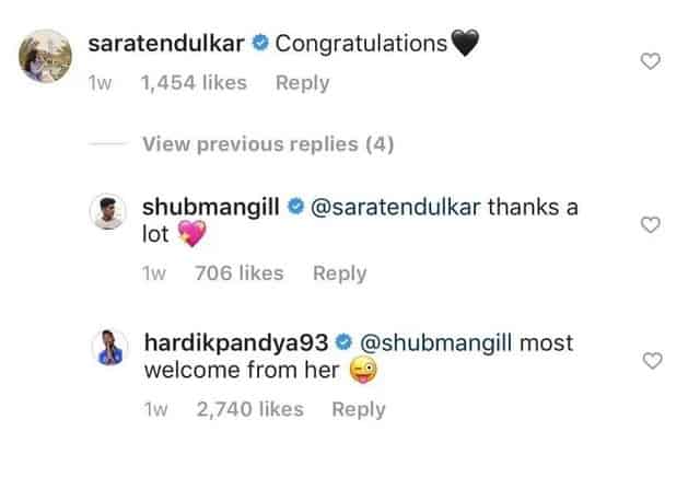 Sara Tendulkar, Shubman Gill's Instagram chats go viral