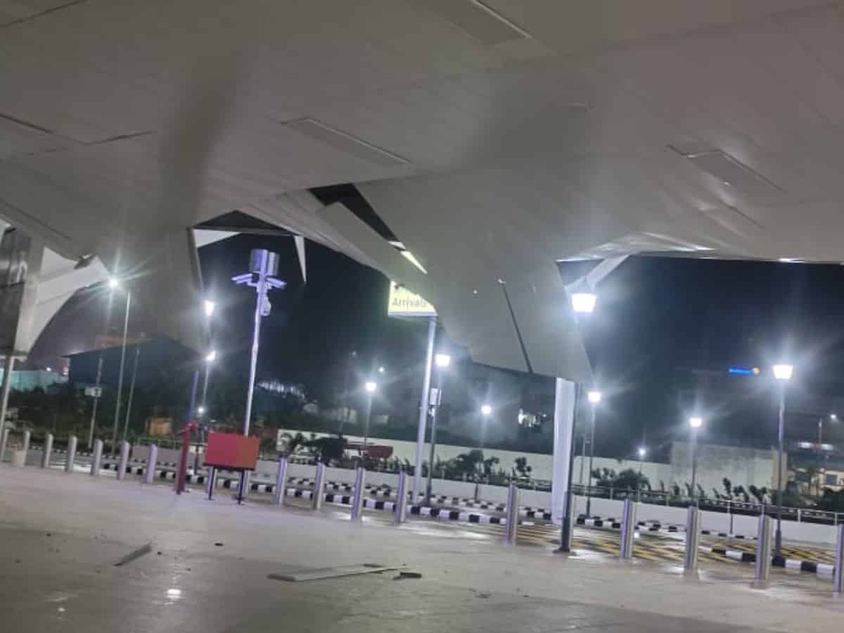 False ceiling panels at Andaman airport fall off in inclement weather amid work
