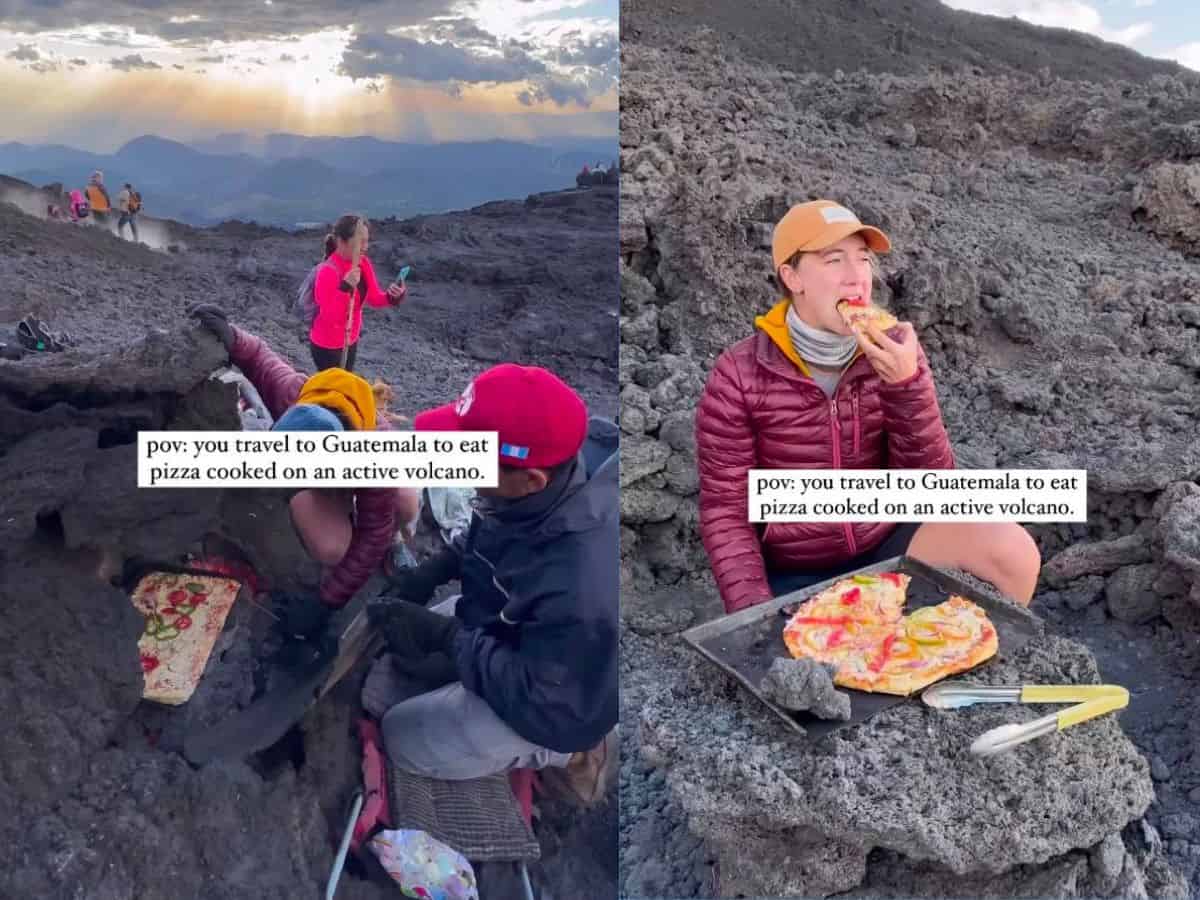 Pizza horneada en un volcán activo en Guatemala rompe internet