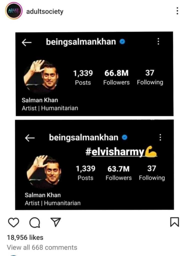 Salman Khan Instagram Followers Drop Viral Image