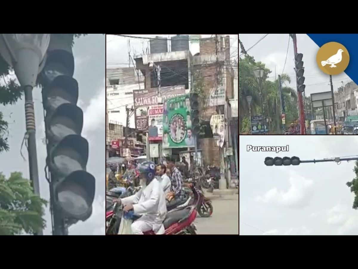 Watch: Traffic signals in Old City of Hyderabad turn into mere showpieces - Vimarsana News