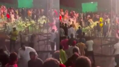 Video: Brawl breaks out between two groups at Hyderabad's stadium