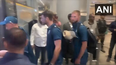 England team arrive at Hyderabad airport