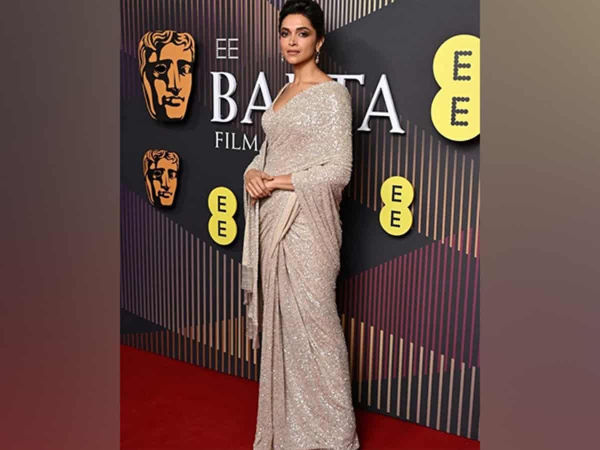 Deepika Padukone adds desi touch to BAFTA 2024 in shimmer saree