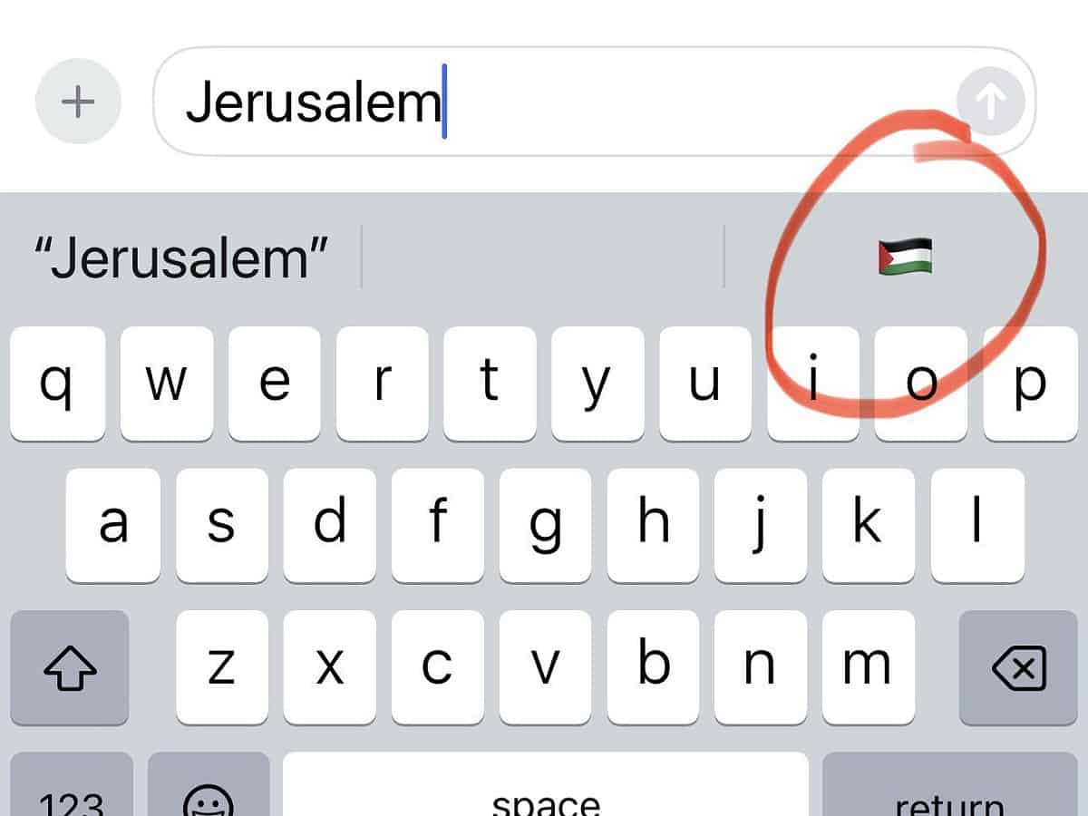 Palestine flag emoji suggestion when typing 'Jerusalem' will be fixed, says Apple