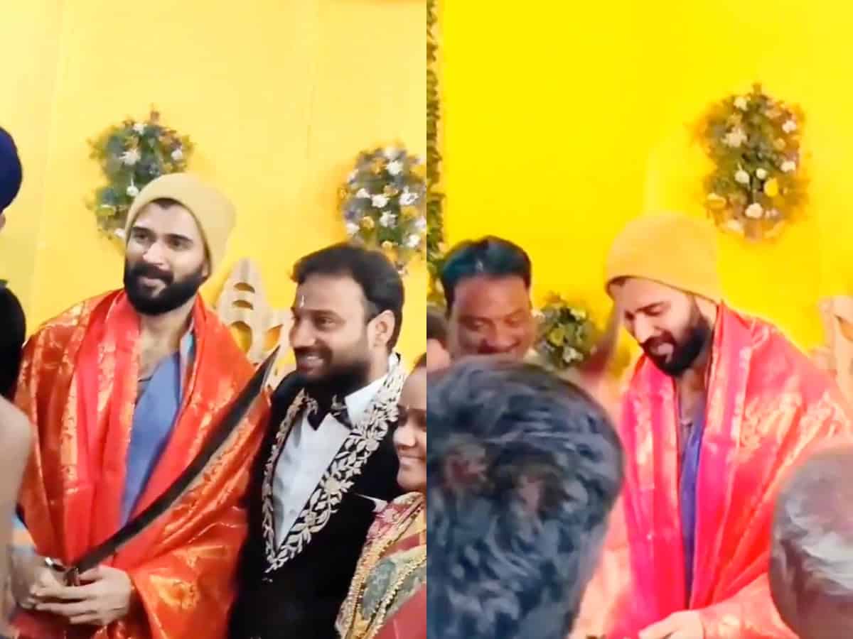 Watch: Vijay Devarakonda attends security guard's wedding in Hyd