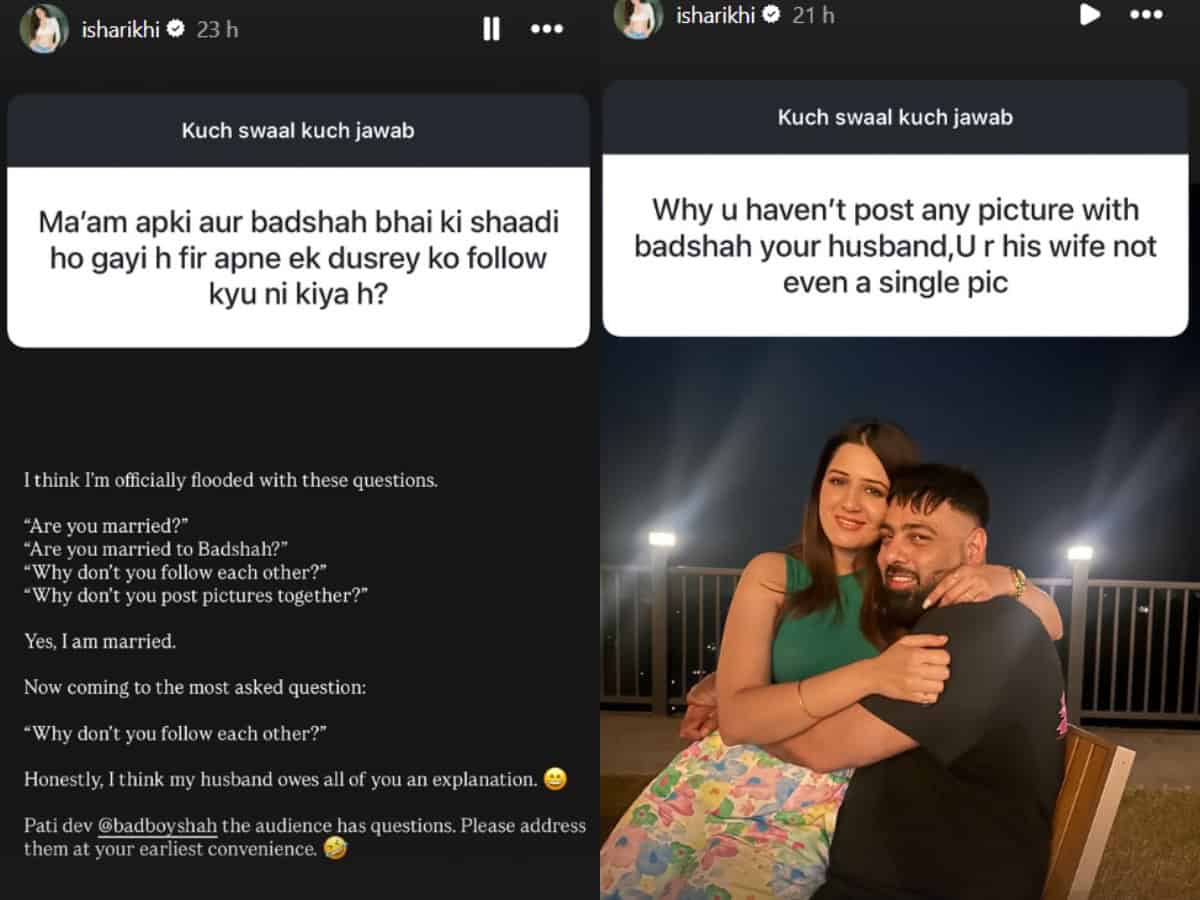 Sha Rikhi Isha Rikhi finally confirms she is Badshah's wife, shares photo