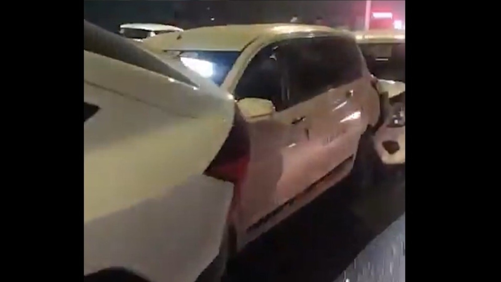 Six cars damaged in chain collision on Hyderabad PVNR Expressway