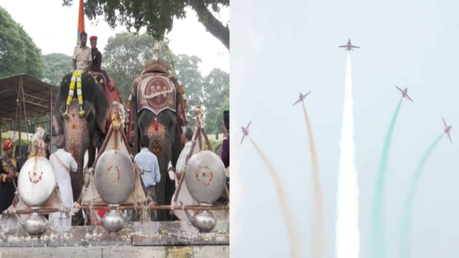 Mysuru Dasara: Jamboo Savari rehearsal, air show draw crowds