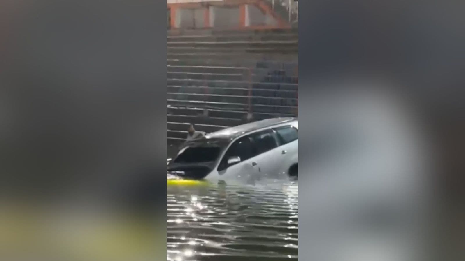 Car plunges into temple pond in Maheshwaram; driver escapes