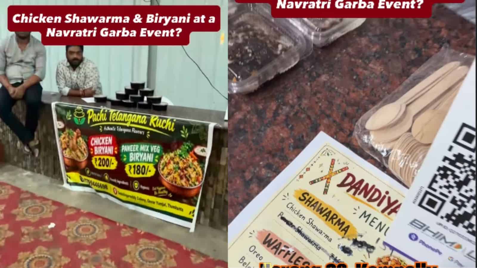 Chicken biryani stall at Hyderabad Navratri event, cops called